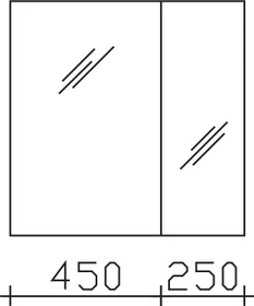 Pelipal SEAES3070 Serie 25 Spiegelschrank 700x703x170mm