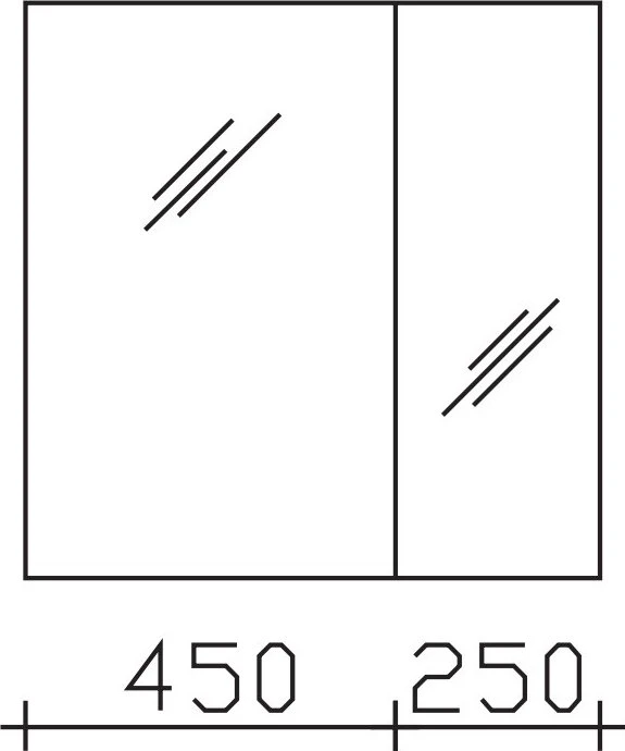 Pelipal SEAES3070 Serie 25 Spiegelschrank 700x703x170mm