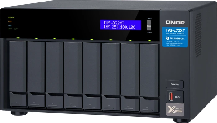 QNAP QuTS hero TVS-872XT-i7-16G, 16GB RAM, 1x RJ-45 10GBase-T, 2x RJ-45 1000Base-T