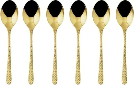 Sambonet Venezia Edelstahl PVD Mokkalöffel gold, 6 Stück