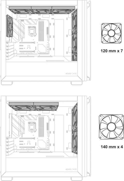ASUS A23 PLUS TG ARGB White, Glasfenster