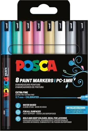 Uni-Ball POSCA PC-1MR Acrylmarker sortiert, 8er-Set
