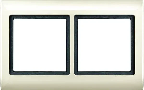 Merten Abdeckrahmen 2-fach 400244 | AQUADESIGN | Kunststoff Thermoplast | IP44 | Unterputz | glänzend | cremeweiß Image