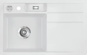 systemceram Bela 78 F Einbau Becken links mit Ablauffernbedienung satin