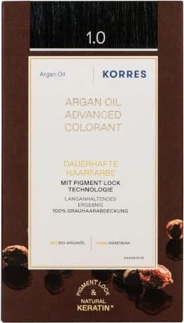 Korres Argan Oil Permanent Hair Colorant Haarfarbe 1.0 schwarz