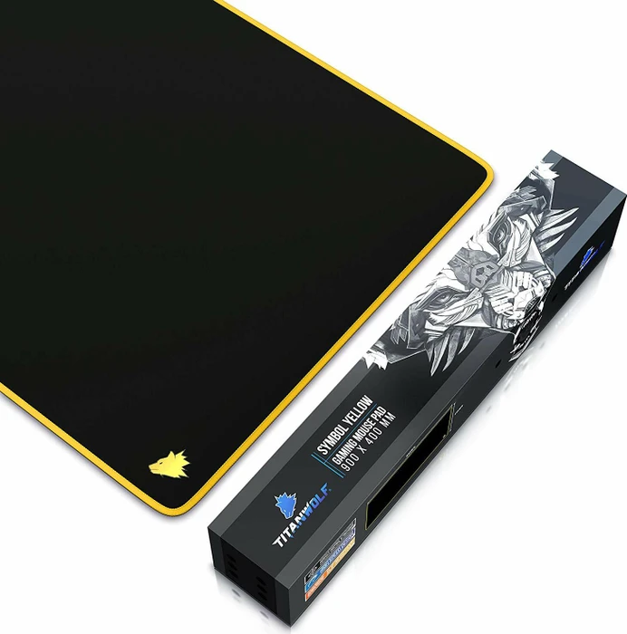 Titanwolf Symbol Yellow XXL Speed Gaming-Mauspad, schwarz/gelb