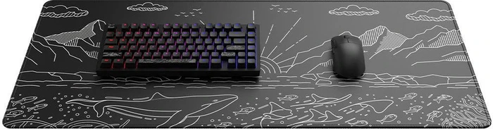 Dark Project Terra Nostra Black XL Gaming Mousepad, 900x400mm, Motiv schwarz/weiß