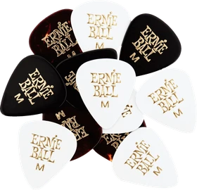 Ernie Ball Medium Assorted Color Cellulose Picks, .72mm, 12-Pack