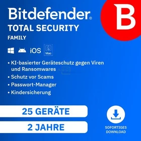 BitDefender Total Security Family, 2 Jahre, ESD (deutsch) (PC) (CP-TS-Family-25-24)