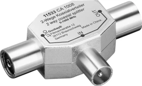 Wentronic Goobay Koax T-Adapter: 2x Koax-Buchse Koax-Stecker
