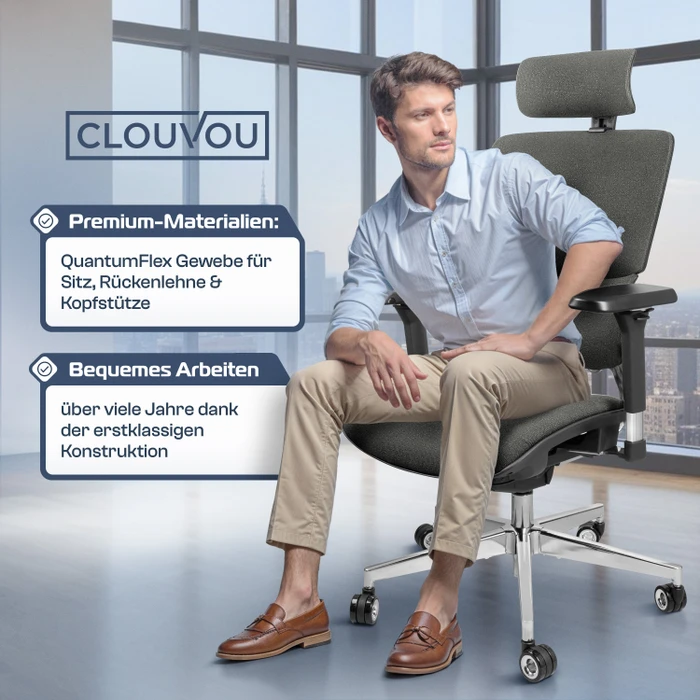 Clouvou MasterSeat Bürostuhl, anthrazit