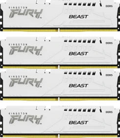 Kingston FURY Beast weiß UDIMM 64GB Kit, DDR5-5200, CL40-40-40, 1RX8