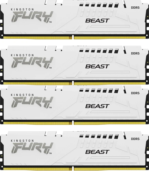 Kingston FURY Beast weiß UDIMM 64GB Kit, DDR5-5200, CL40-40-40, 1RX8