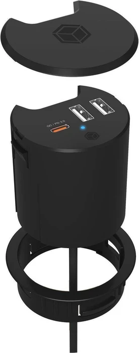 RaidSonic Icy Box IB-HUB1407, 1x USB-C + 2x USB-A, Hohlstecker