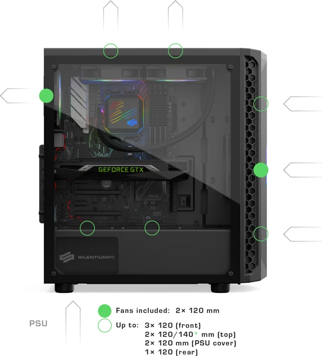 Endorfy SilentiumPC Signum SG1Q Evo TG ARGB, Glasfenster
