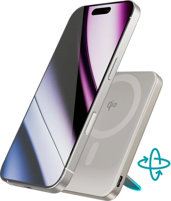 Epico Power Bank UltraPack Qi2 Stand 5000mAh grau