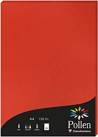 Clairefontaine Pollen Universalpapier korallenrot, A4, 120g/m², 50 Blatt