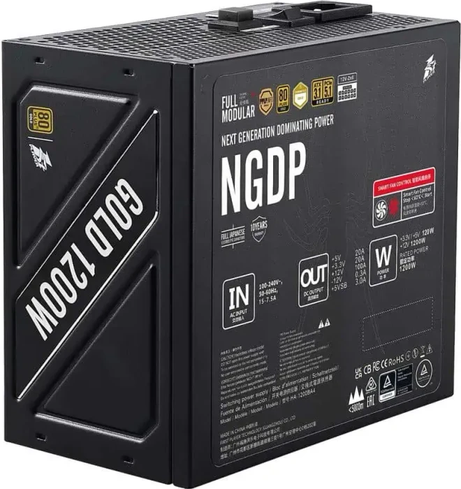 1st Player NGDP Gold schwarz 1200W, ATX 3.1