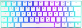 Endorfy Thock Compact Wireless Pudding, Onyx White, PBT, LEDs RGB, hot-swap, Kailh Box RED, USB/Bluetooth, DE
