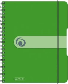 Herlitz Spiralblock to go, A5, kariert, Kunststoff-Cover, grün, 80 Blatt, 2er-Pack