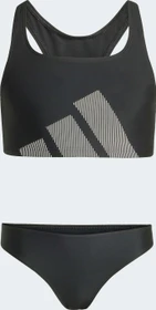 adidas Big Logo mit C-förmigen Rücken Bikini-Set schwarz/flash aqua (Junior)
