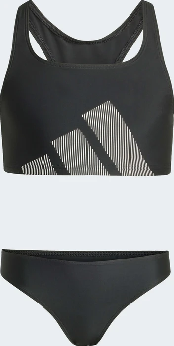 adidas Big Logo mit C-förmigen Rücken Bikini-Set schwarz/flash aqua (Junior)