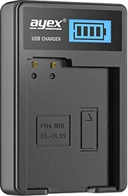 ayex USB Ladegerät für Nikon Akku Typ EN-EL15