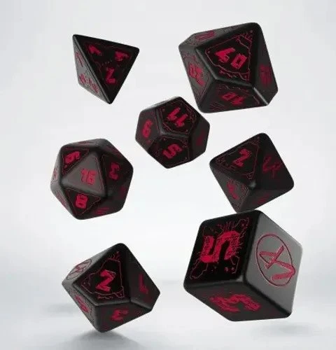 Q-Workshop Würfelset Cyberpunk - Blood over Chrome