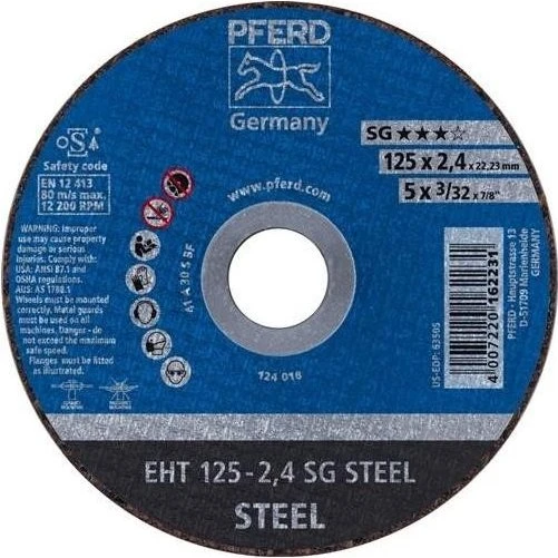 Pferd EHT 125-2.4 SG STEEL Trennscheibe, 125x2.4x22.23mm, 25 Stück