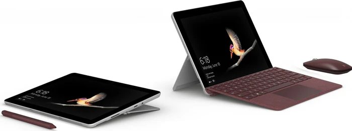 Microsoft Surface Go, rot, Pentium Gold 4415Y, 8GB RAM, 128GB, Signature Type Cover Bordeaux rot