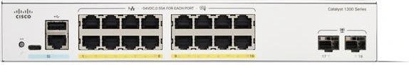 Cisco Catalyst 1300 Rackmount Gigabit Managed Switch, 16x RJ-45, 2x SFP, 240W PoE+