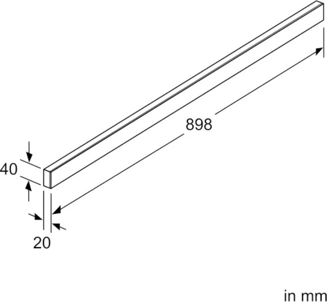 Siemens Griffleiste 90cm schwarz/edelstahl
