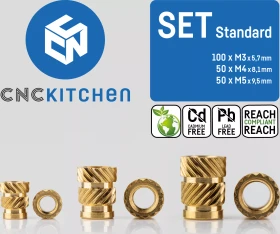 CNC Kitchen Gewindeinsatz Set Standard, 100x M3, 50x M4, 50x M5
