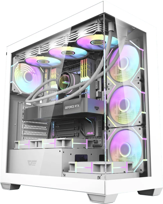 DarkFlash DS900 White, Glasfenster