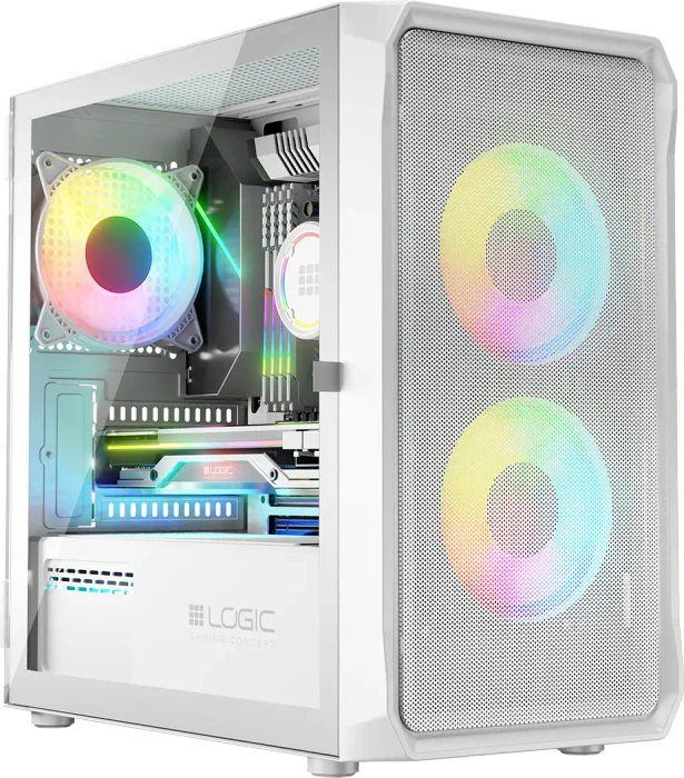 Logic Concept Portos ARGB Mini White, Glasfenster