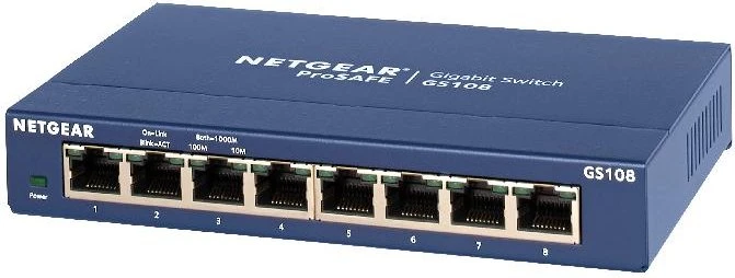 Netgear ProSAFE GS100 Desktop Gigabit Switch, 8x RJ-45