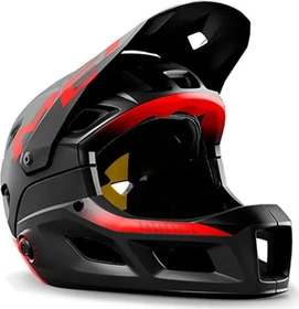 MET Parachute MCR Fullface-Helm black/red/matt glossy