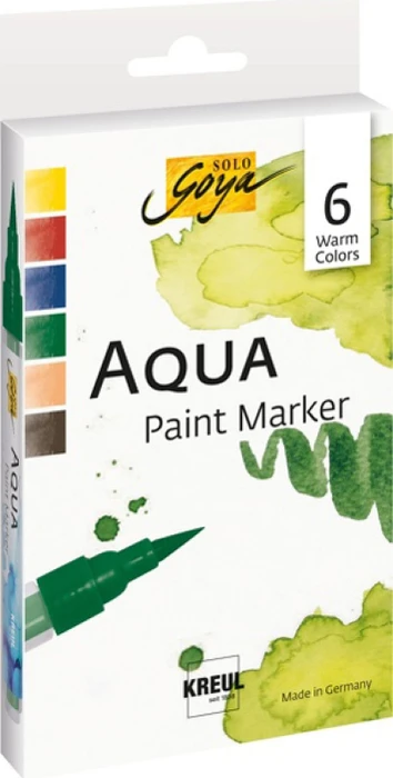 Kreul Solo Goya Aqua Paint Marker Warm Colors sortiert, 6er-Set (18185)