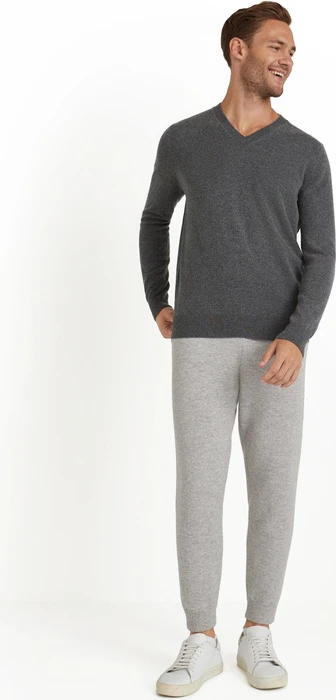Falke Luxury V-Ausschnitt Pullover dark grey-heather (Herren)