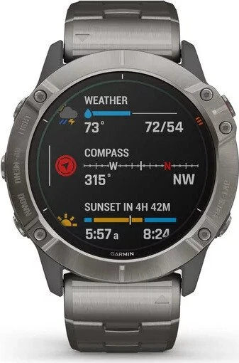 Garmin Fenix 6X Pro Solar titanium/vented titanium