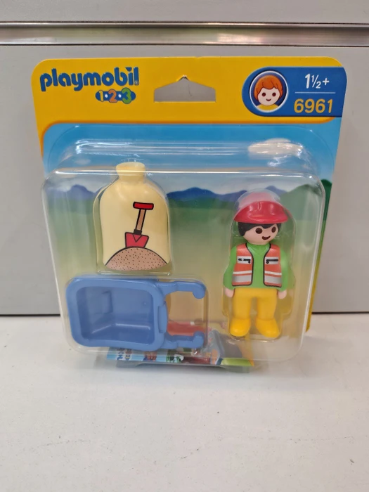 playmobil 1.2.3 Bauarbeiter mit Schubkarre