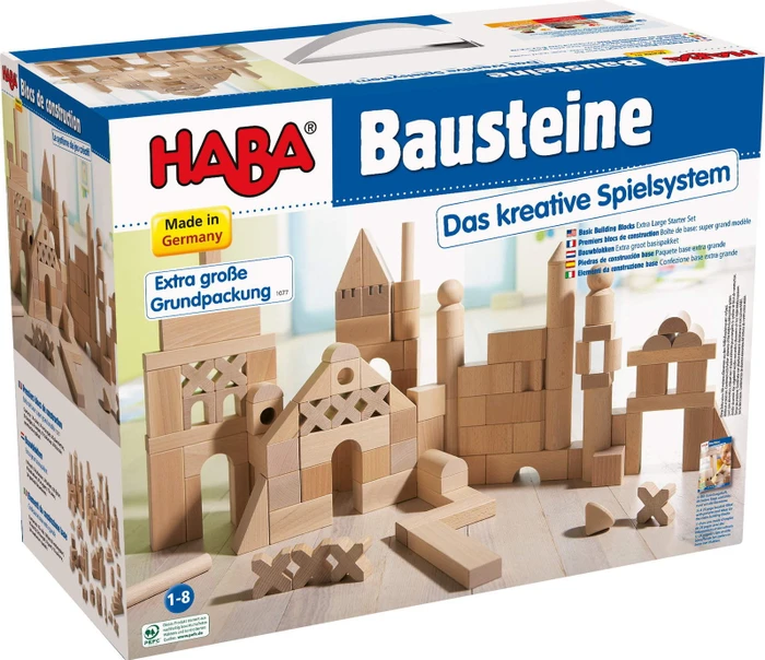 HABA Bausteine Grundpackung - Extra Große Grundpackung, 102-tlg. (1077)