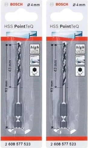 Bosch Professional HSS PointTeQ Spiralbohrer, 4x43x83mm, 1 Stück