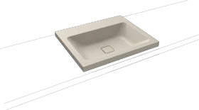 Kaldewei Cono 3083 Aufsatzwaschtisch 60x50x4cm, Perl-Effekt, warm grey 10