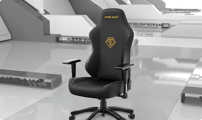 Anda Seat Phantom 3 L Gamingstuhl, Elegant Black, Kunstleder schwarz/Logo gold
