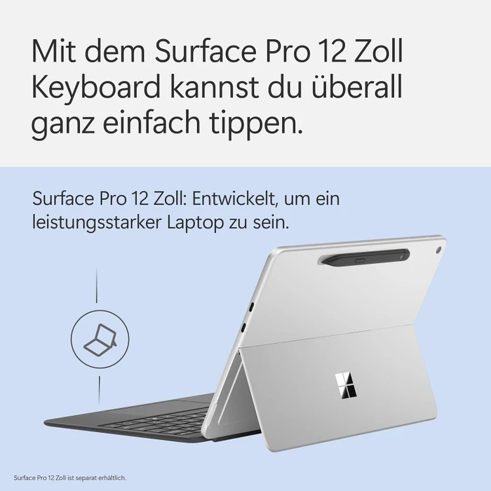 Microsoft Surface Pro 12" Keyboard Slim Pen 2 Bundle mit Copilot-Taste, Schiefer, DE