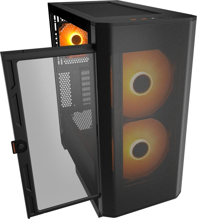 Cougar Airface Flo RGB, schwarz, Glasfenster