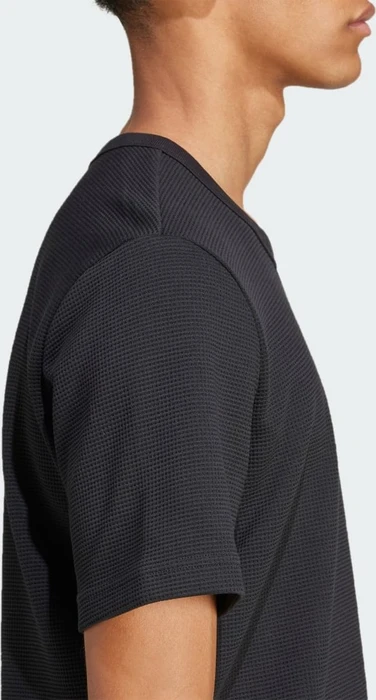 adidas Trefoil Essentials Waffle T-Shirt kurzarm schwarz (Herren)