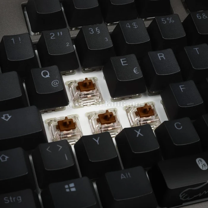 Ducky Shine 7 PBT grau, LEDs RGB, MX RGB BROWN, USB, DE