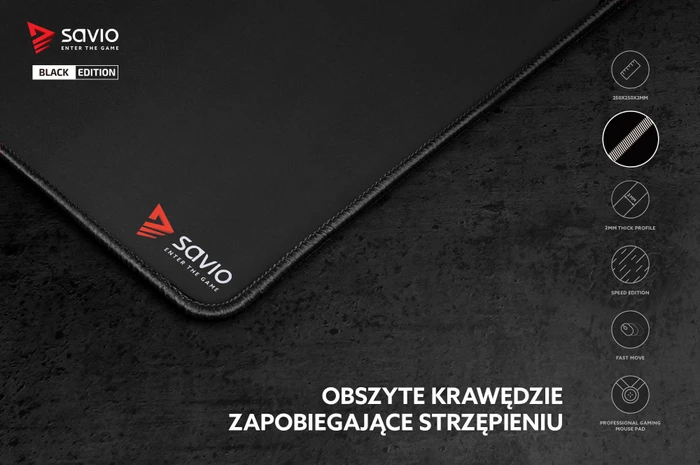Savio Black Edition Turbo Dynamic S Gaming Mauspad, schwarz